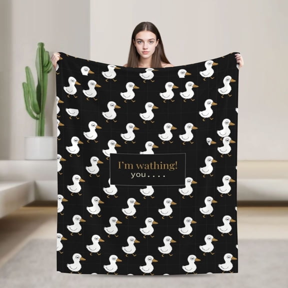 Duck Throw Blanket, Cute Duck Lovers Merch, Ultra Soft Cozy Flannel All Season Decor Blanket 50x40