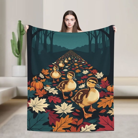 Duck Throw Blanket, Cute Duck Merch Throw For Bedroom Decor, Gifts For Duck Lovers Women 50x40