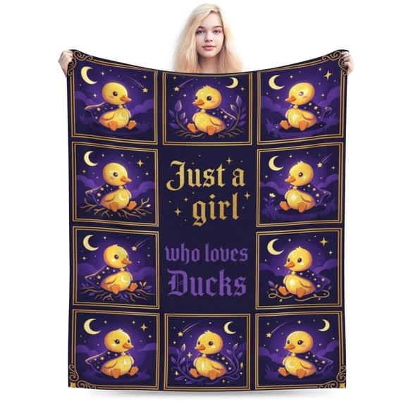 Duck Throw Blanket, Gifts For Duck Lovers, Cute Duck Merch Blanket For Women 50x40