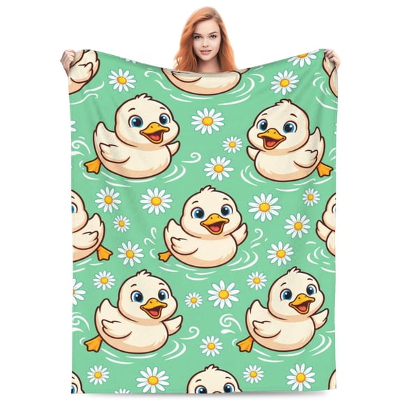 Duck Throw Blanket - Super Soft Cozy Fuzzy Flannel Plush Warm Blanket - Sofa Couch Home Decor Travel 50x40