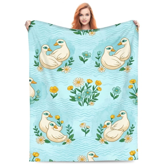 Duck Throw Blanket - Super Soft Cozy Fuzzy Flannel Plush Warm Blanket - Sofa Couch Home Decor Travel 50x40