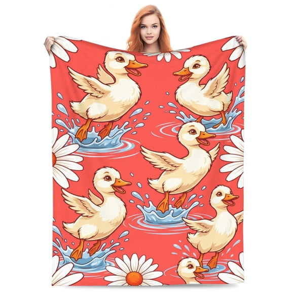 Duck Throw Blanket - Super Soft Cozy Fuzzy Flannel Plush Warm Blanket - Sofa Couch Home Decor Travel 50x40