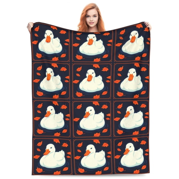 Duck Throw Blanket - Super Soft Cozy Fuzzy Flannel Plush Warm Blanket - Sofa Couch Home Decor Travel 50x40