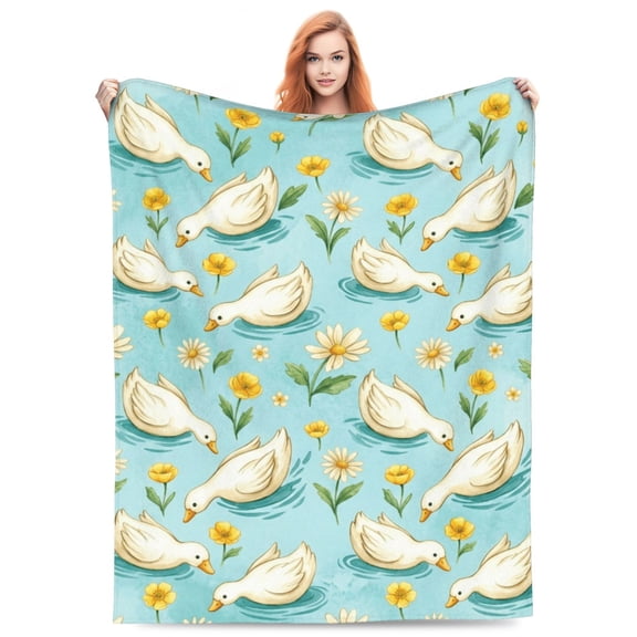 Duck Throw Blanket - Super Soft Cozy Fuzzy Flannel Plush Warm Blanket - Sofa Couch Home Decor Travel 50x40
