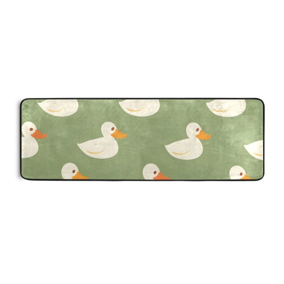 Duck Tile Pattern Runner Rug 24x72 Inch Cushioned Non Slip Soft Absorbent Floor Mat