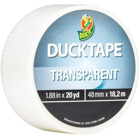 Duck Transparent Duct Tape - 20 yd Length x 1.90" Width - 1 Each - Transparent, Clear | Bundle of 10 Each