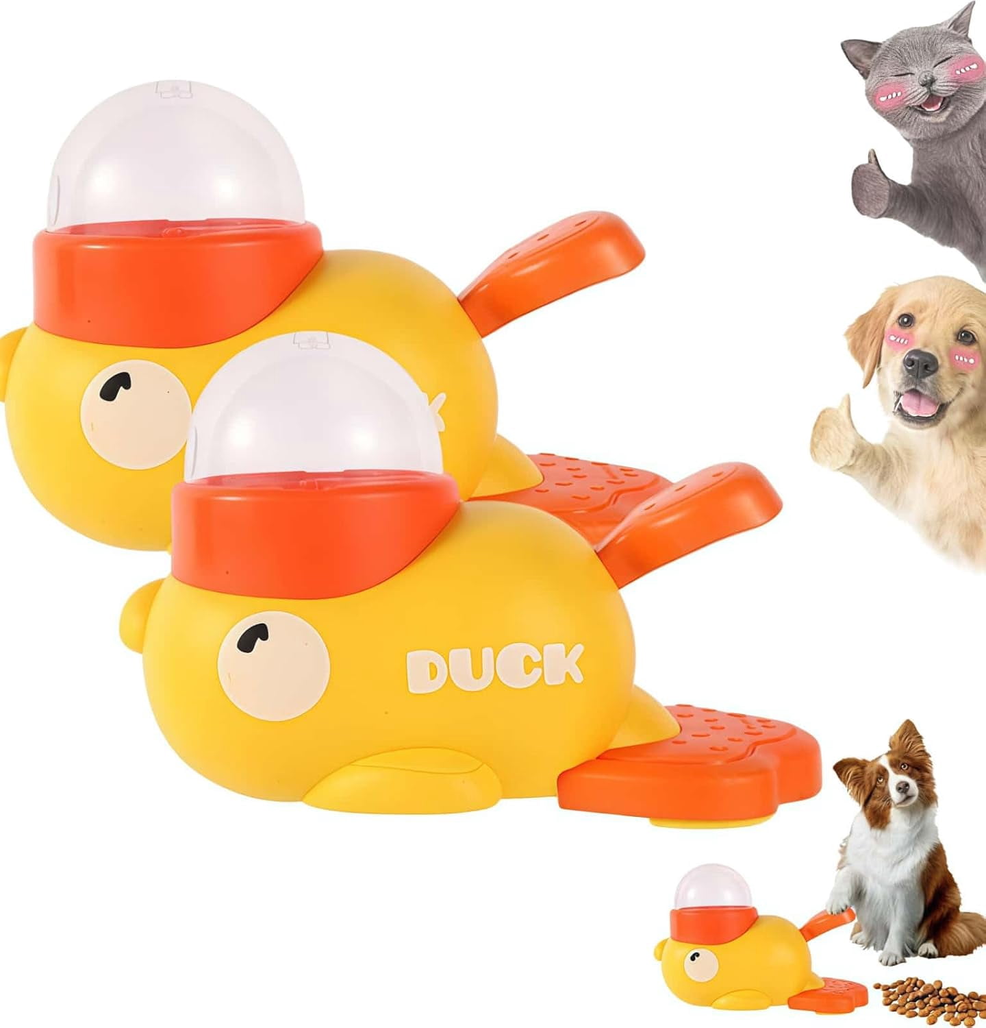 Duck Treat Dispenser Interactive Dog Toy - Slow Feeder & Mental Stimulation Game For Pets
