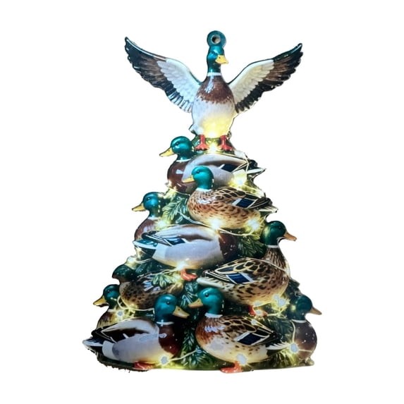 Duck Tree Christmas Ornament, 4.72" Acrylic Christmas Animal Ornaments, Home Christmas Tree Decorations, Holiday Hanging Decor, Storefront Displays Ornament Supply, Gift for Duck Lovers,Duck