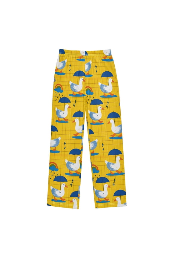 Duck Umbrella Pattern Pajama Pants Soft Lightweight Lounge Pants Bottoms Sleep Pants Warm Comfy