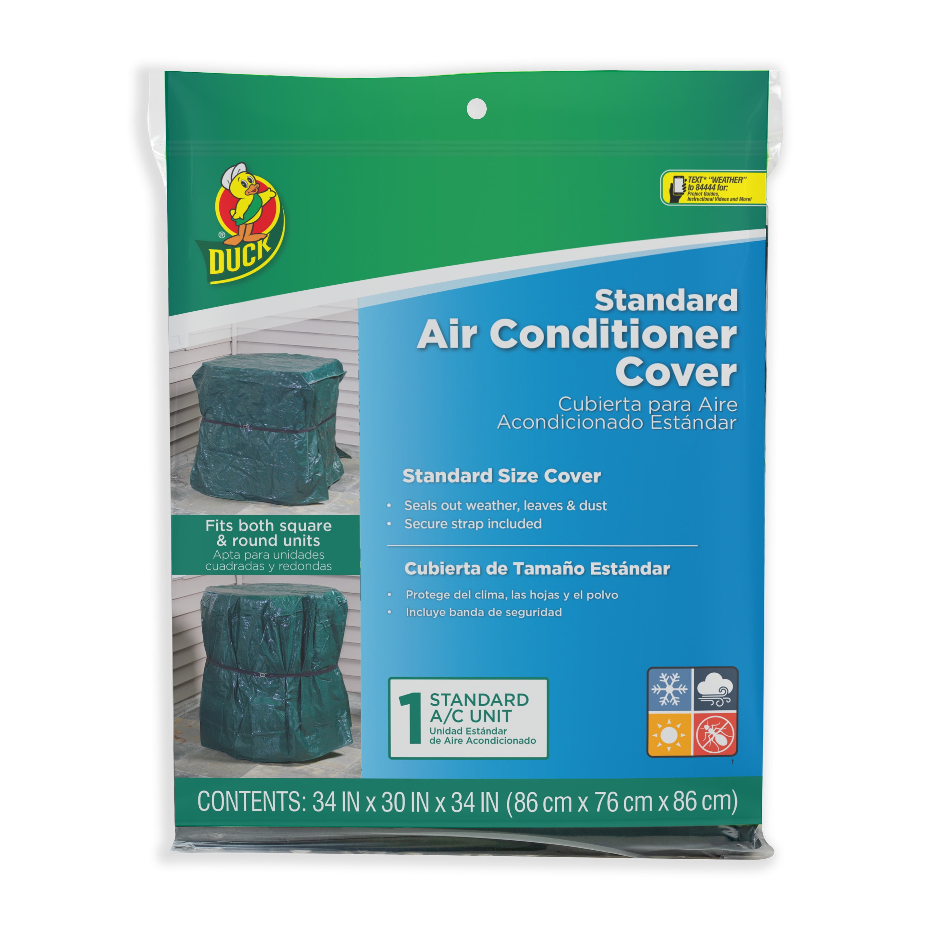 Duck Brand Green Plastic Air Conditioner Cover Standard A C Unit 34 in. x 30 in. x 34 in