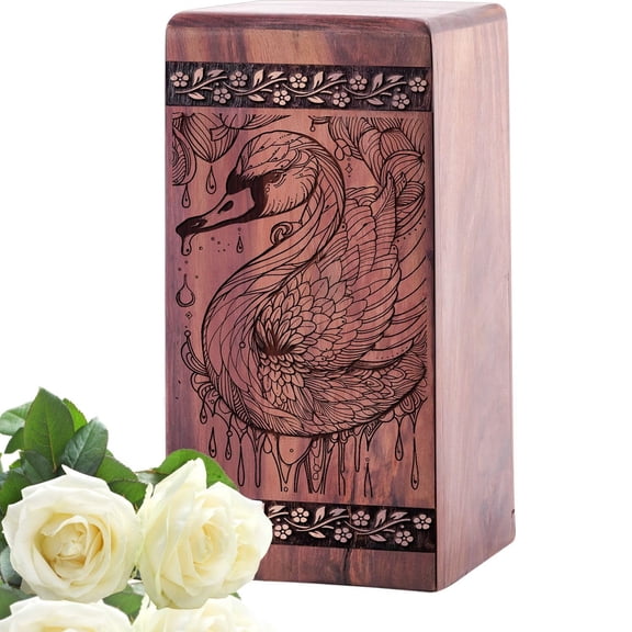 Duck Urn For Human Ashes/Pet Ash - Wooden Urns For Mom/Dad - Cremation Funeral Urns - Memorial Decorative Keepsake Urns Box10Inch, Large Size - Single 1Pcs