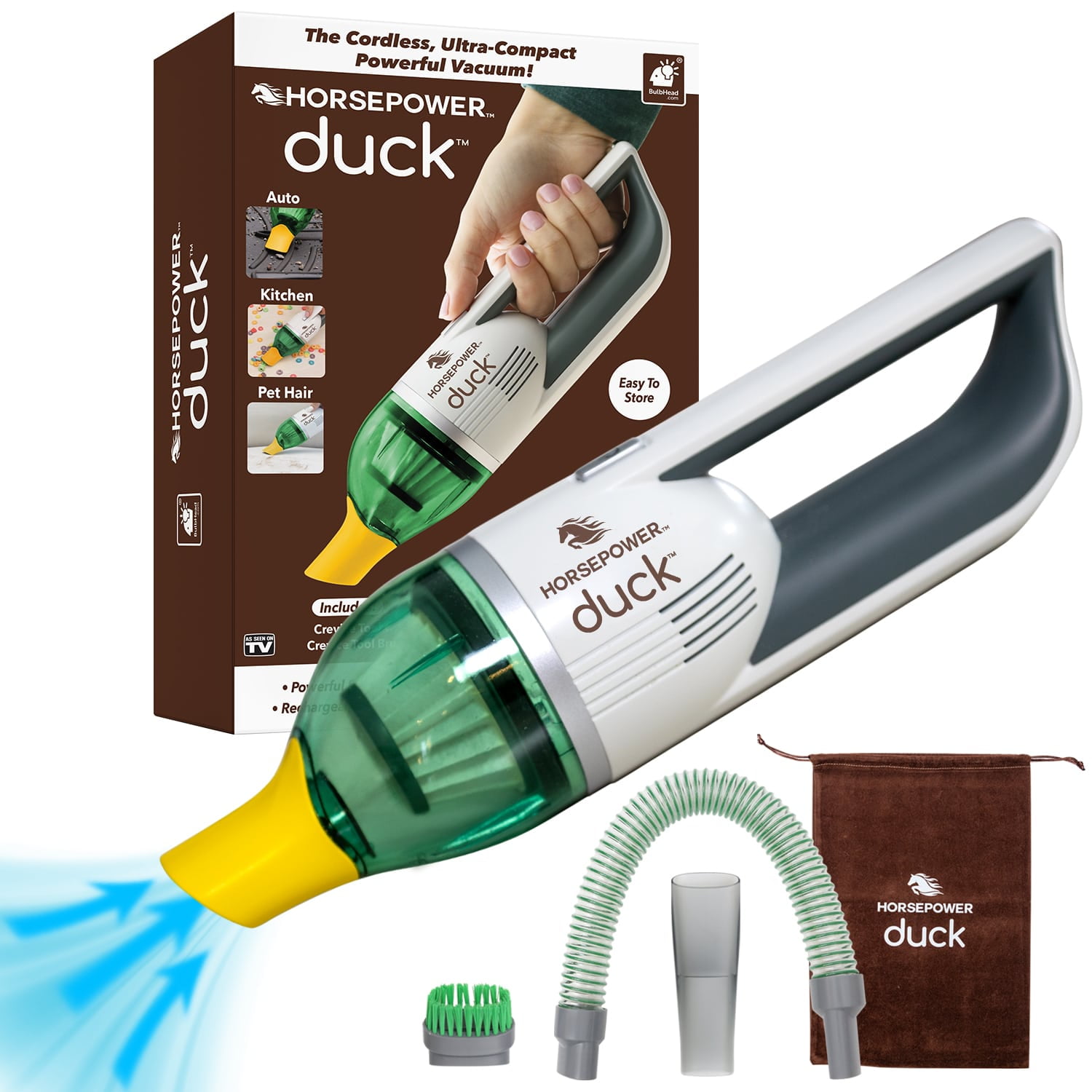 Duck Vacuum Cordless & UltraPowerful Vacuum, ASSEENONTV, Compact. Home & Auto