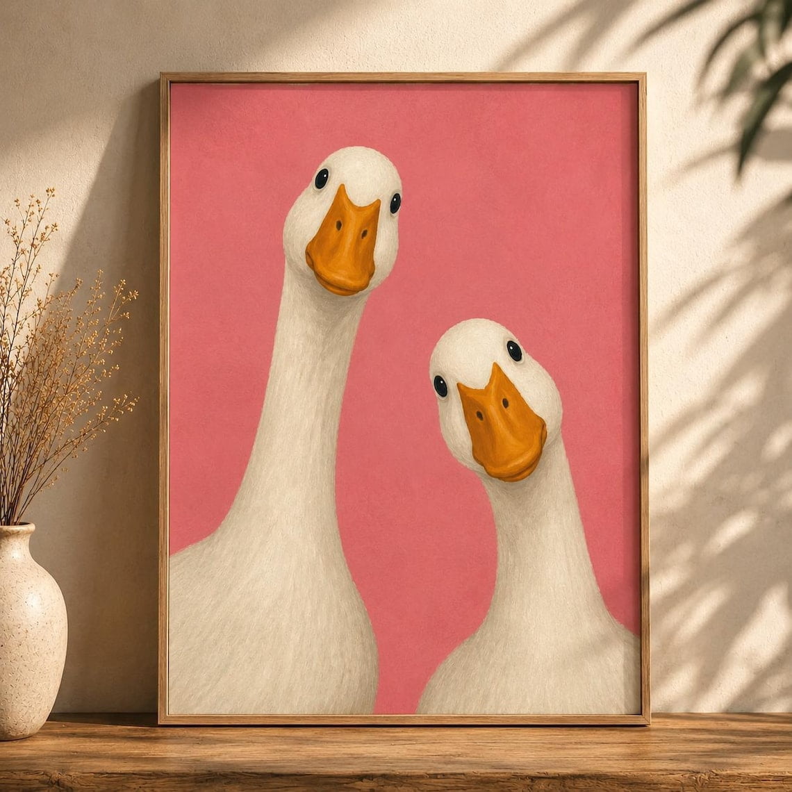 Duck Wall Pink Goose Cute Farm Animal Decor Whimsical Birdwork Trendy ...