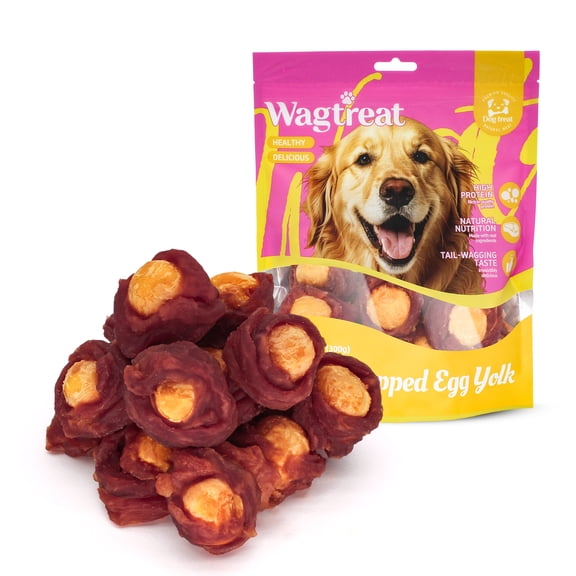 Wagtreat Duck Wrapped Egg Yolk Treats with Taurine, Nutrient Rich Dog Treats, 11 oz