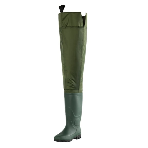 Duck and Fish Green Fishing Wader Hip Boots-Size Men 11 / Women 13