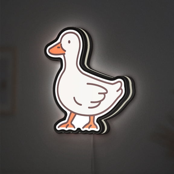Duck and Goose 3D Novelty Light Box, Animal Themed Lamp Decor for Nature Lovers, Cute Duckling Room Light for Kids and Families (Width 8 inch, 20cm)