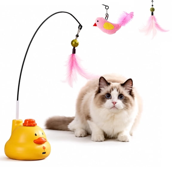Duck and Swan Cat Toy, Yellow Duck Cat Teaser Toy for Pet