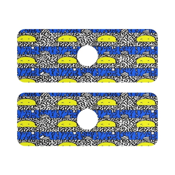 Duck and Water Pattern Quick Dry Silicone Algae Faucet Pad 14.7x5.4in 2 Pack Absorbent Mat for Kitchen Sink, Bathroom Countertop