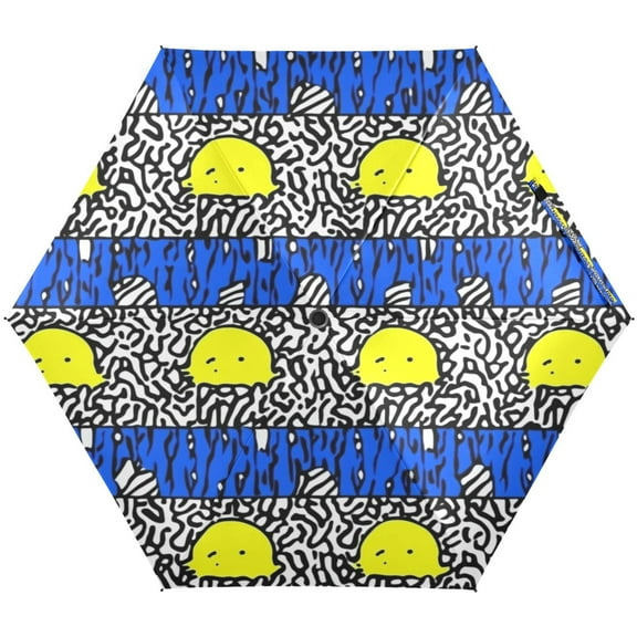 Duck and Water Pattern Umbrellas for Sun Auto Open Close UV50+ Waterproof 5-Fold Compact Fiberglass Frame