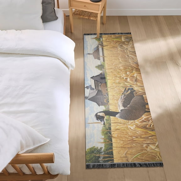 Duck on Wheat Field Runner Area Rug 2x6 Soft Non-Slip Washable Bedside Carpet for Hallway Bedroom Living Room Home Decor