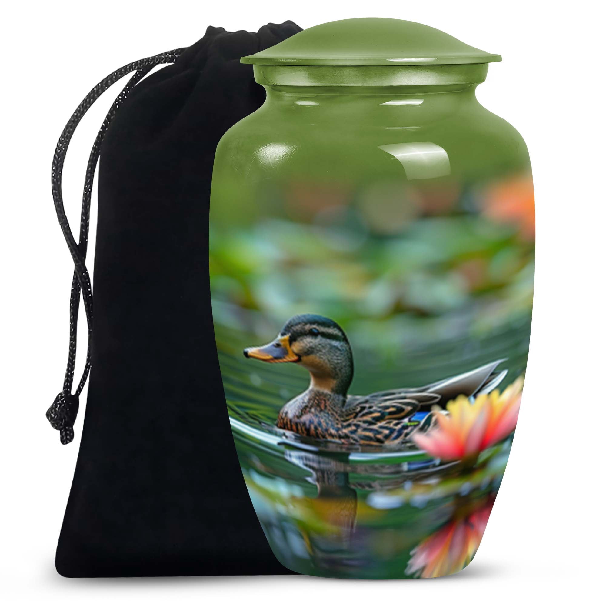 Duck's Lotus Realm - Human Urns For Ashes - Unique Urns For Dad & Mom Ashes - Urn For Adult Human - Burial Urns Urn For Ashes For Women - Funeral Urn (10 inch)