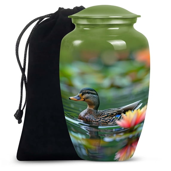 Duck's Lotus Realm - Human Urns For Ashes - Unique Urns For Dad & Mom Ashes - Urn For Adult Human - Burial Urns Urn For Ashes For Women - Funeral Urn (10 inch)