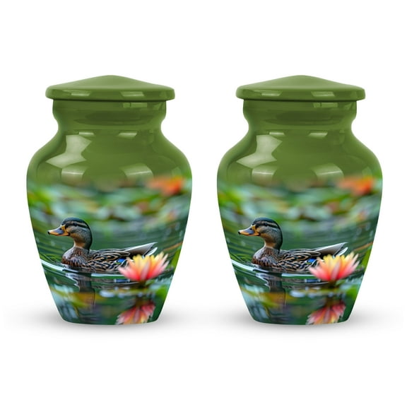 Duck's Lotus Realm - Miniature Urns For Human Ashes - Cremation Memorial - Ashes Holder - Urns For Burial In Ground - Cremation Urn (Size-3inch,2pcs)