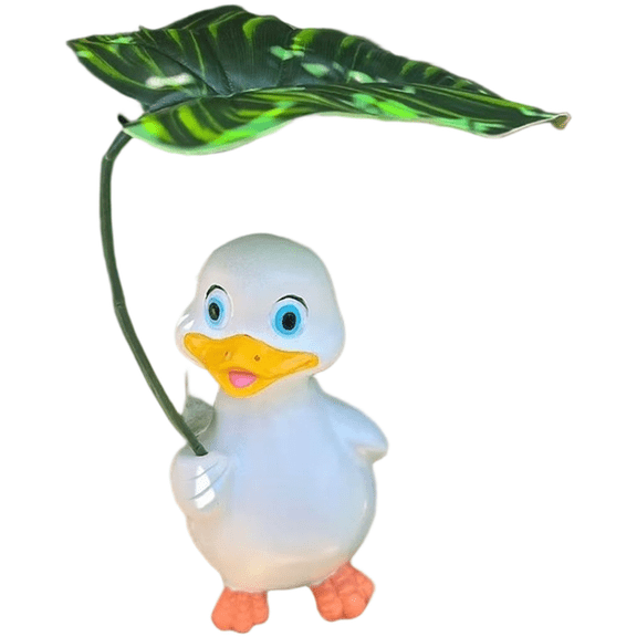 Duck with Umbrella Resin Figurine Aquarium Fish Tank Garden Pot Decor Home