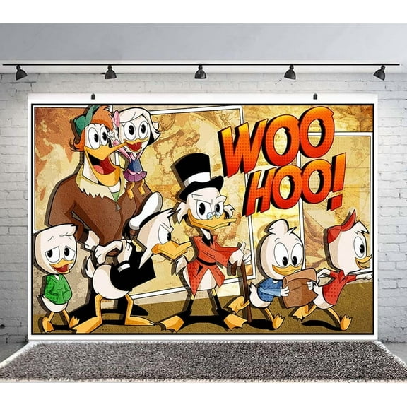DuckTales Backdrop Banner Party Supplies Poster Movie Theme Background for Photography Kids Birthday Decorations