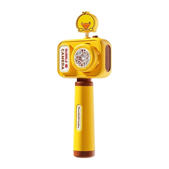 Duckbill Bubble Machine Camera, Automatic Bubble Blower with Music and Light, Portable Outdoor , Yellow Bubble Maker for Birthday Party Summer Activities