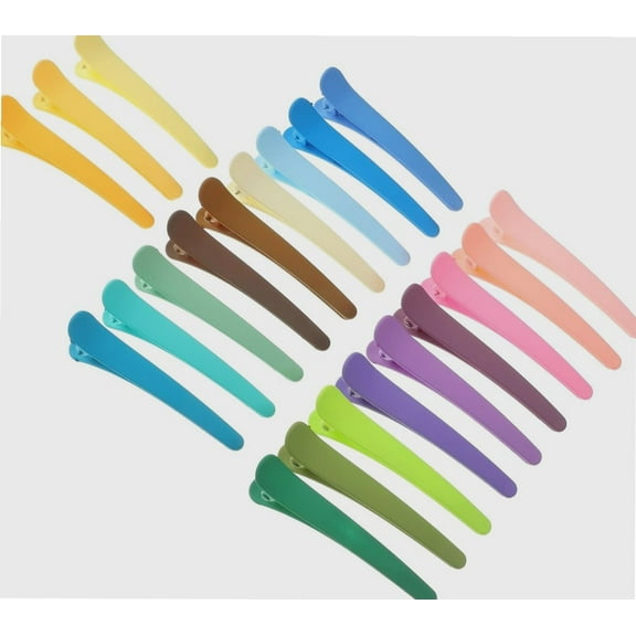 Duckbill Hair Barrettes 21pcs One Word Clamp Headgear Gradient Plastic, Metal Girl Hawaii Alligator Clips