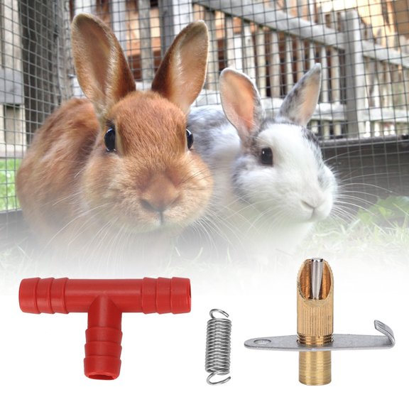 Duckbill rabbit water dispenser copper + plastic material 100pcs rabbit automatic water dispenser accessories water dispenser pet animal products, animal products red