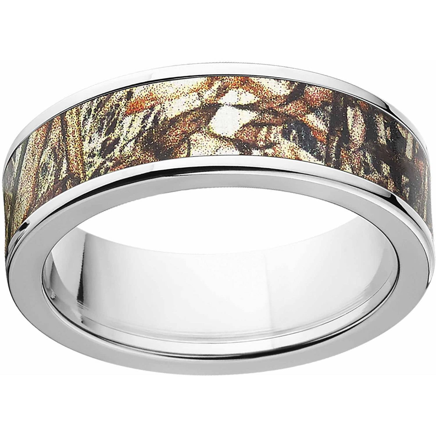 Duckblind Men's Camo 7mm Stainless Steel Wedding Band with Polished Edges and Deluxe Comfort Fit