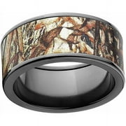 Duckblind Men's Camo Black Zirconium Ring with Polished Edges and Deluxe Comfort Fit