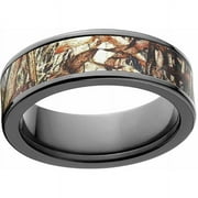 Duckblind Men's Camo Black Zirconium Ring with Polished Edges and Deluxe Comfort Fit