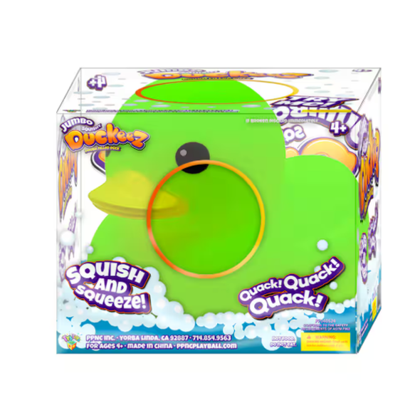 Duckeez Jumbo Yellow Squishy Duck, Green