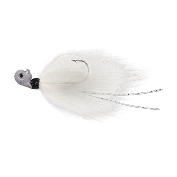 Duckett Fishing Sway Hair Jig, Forward Sonar Lure, Hand Tied Sheep Wool, Slow Fall Hover Glide, Finesse Bass Jig, 3/16oz 3/0 Hook, White