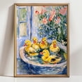 thumbnail image 1 of Ducklings in Garden Basin Art Whimsical Baby Ducks Cottagecore Nursery Decor, Unframed Canvas 16x20in, 1 of 4