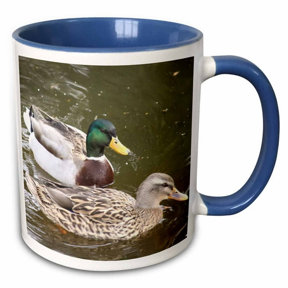 3drose, Ducks, 11oz Two-tone Blue Mug