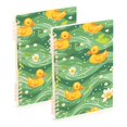 thumbnail image 1 of Ducks Daisy Flower on Green Wave Ring Binder Notebook Journey Note Diary College Ruled Spiral Notebook Study Loose Leaf Paper A5 60 Pages, 1 of 8