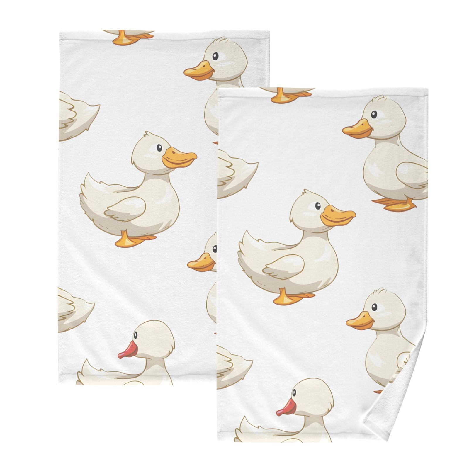 Ducks Hand Towels Cotton Bath Towels Large Face Towels Absorbent for Bathroom 2 Packs