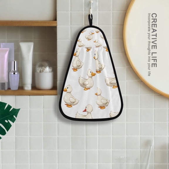 Ducks Hanging Kitchen Towel Machine Washable Hand Towel Bathroom Absorbent Towel Quick Dry Dishcloth