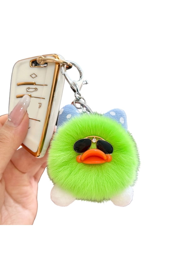 Ducks Key Holder With Sparkling Glasses Fun Bag Charm Ducks Keychain