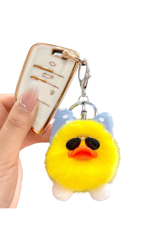 Ducks Keyring For Women Soft Key Chain With Shade And Ribbon