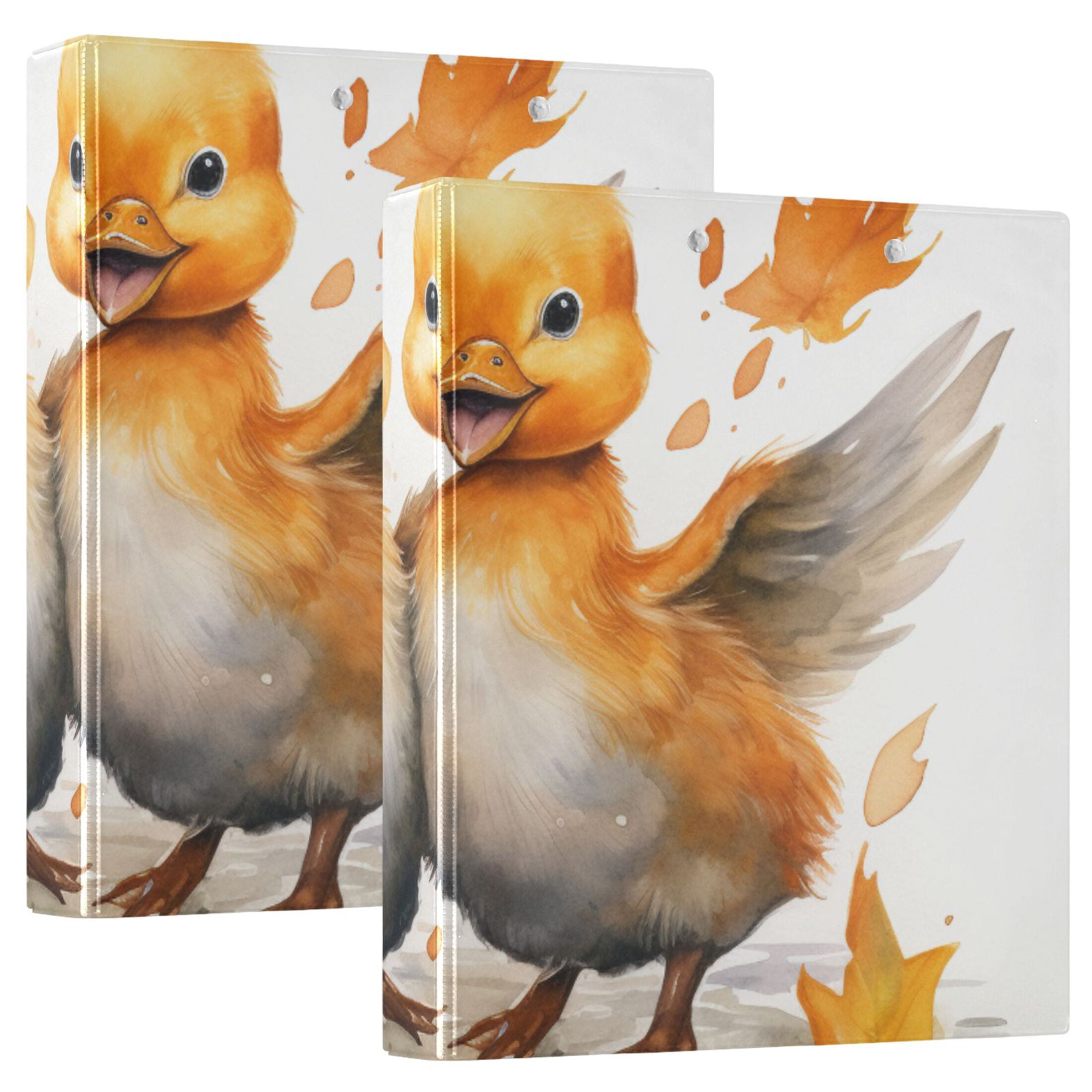 Window Duck Folder Ducks Leaves Water 3 Ring Binders 1.5 inch Hardcover File Folders with ...