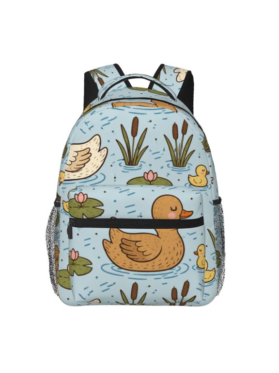 Ducks On Pond Pattern Laptop Backpack Travel Rucksack for Teens Adults, Fits 15-inch Notebook