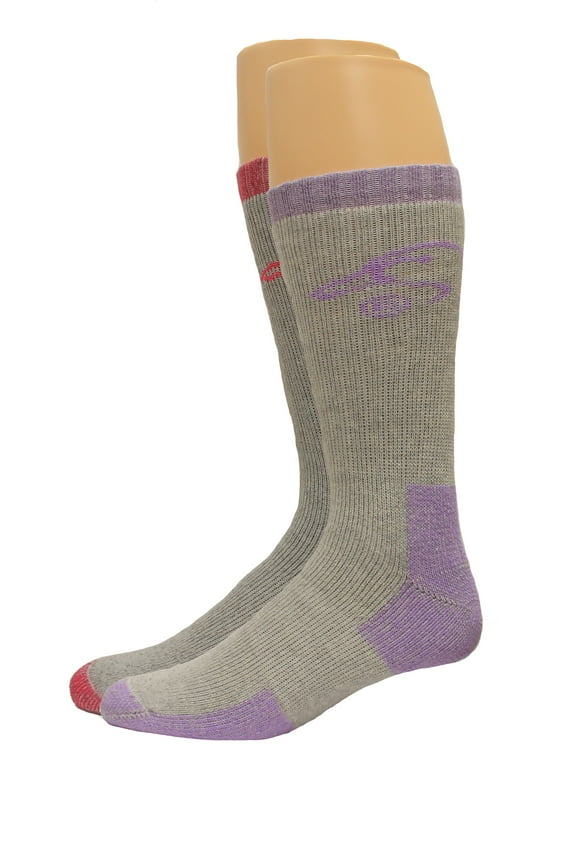 Ducks Unlimited Ladies Full Cushion Wool Blend Socks, 2 Pair, Lilac/Fuschia, Medium, W 6-9 / M 4-9