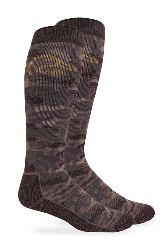 Ducks Unlimited Mens Socks, 40% Merino Wool Heavyweight Camo Tall Boot Socks, 1 Pair
