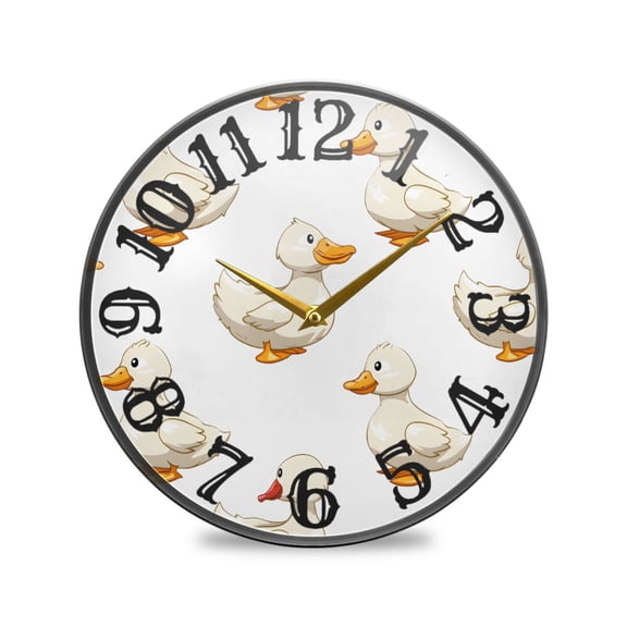 Ducks Wall Clock 10 Inch Silent Non Ticking Battery Operated Easy to Read for Kitchen Living Room
