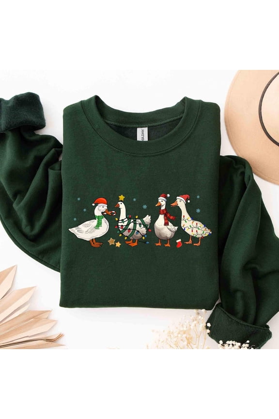 Ducks Winter Sweatshirt, Merry Ducksmas Sweatshirt, Animal Farmer Winter Sweater, Duck Lover Shirt, Merry Ducksmas Shirt All Size S-5Xl